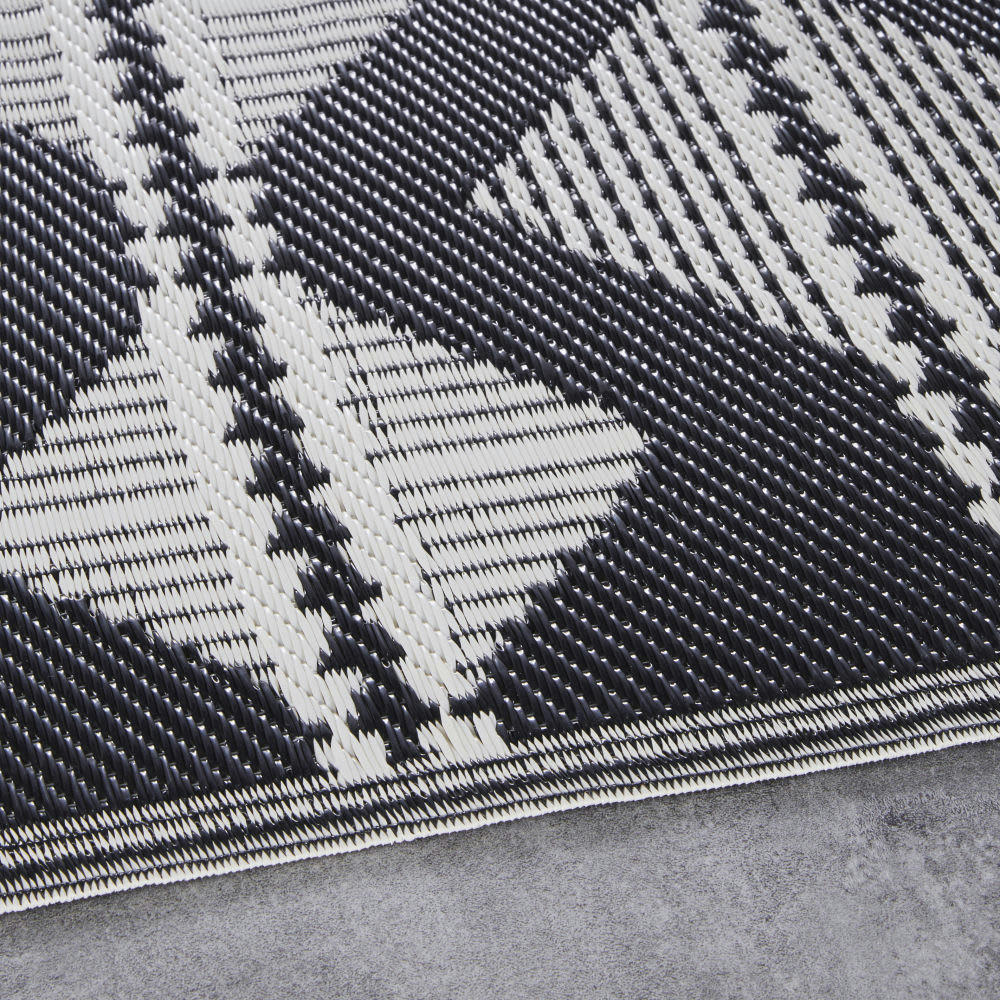 ADEM - Tapis en polypropylène motifs graphiques noirs et écrus 270x270