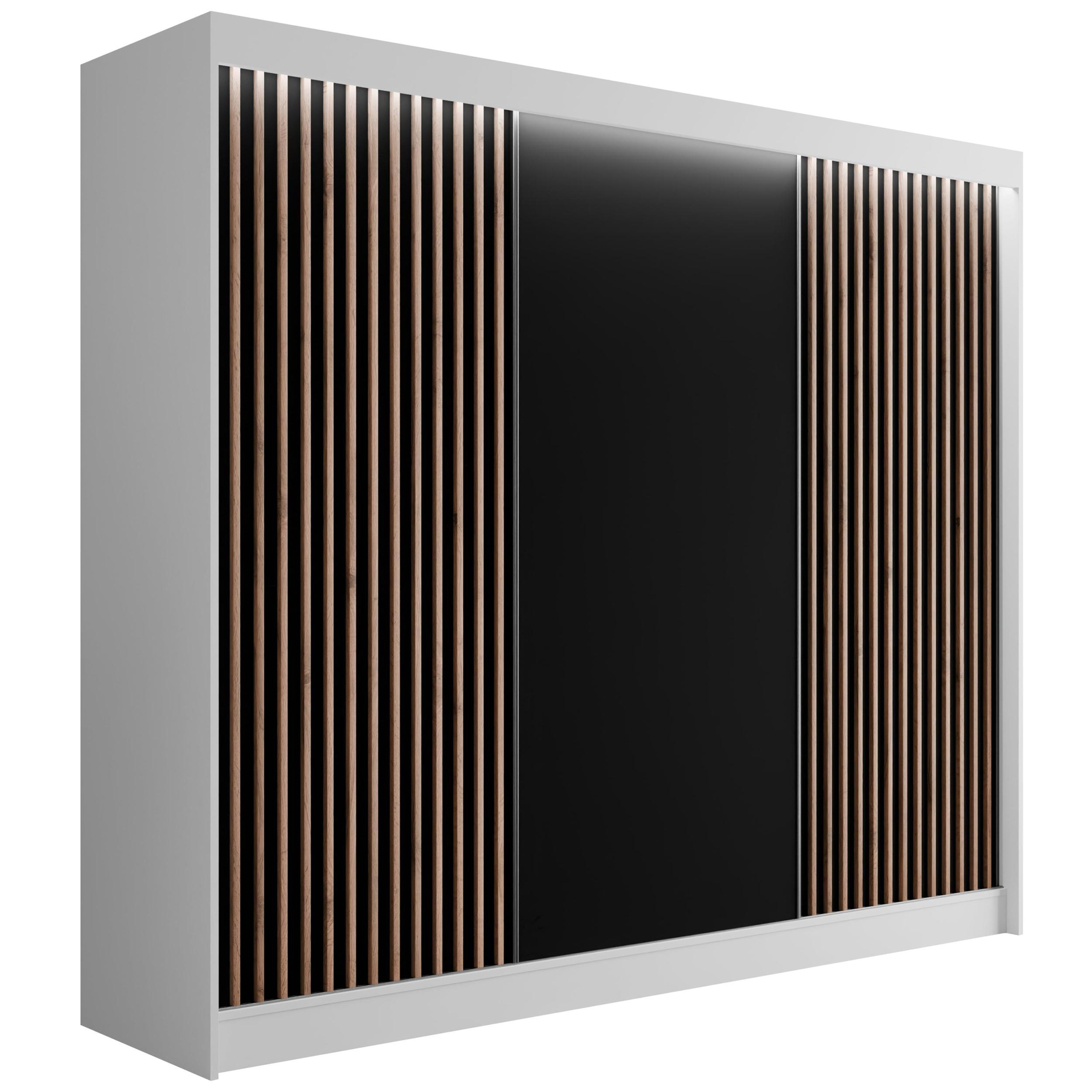 Szafa LED z drzwiami przesuwnymi i lamelami VILANv2 250 x 215 cm