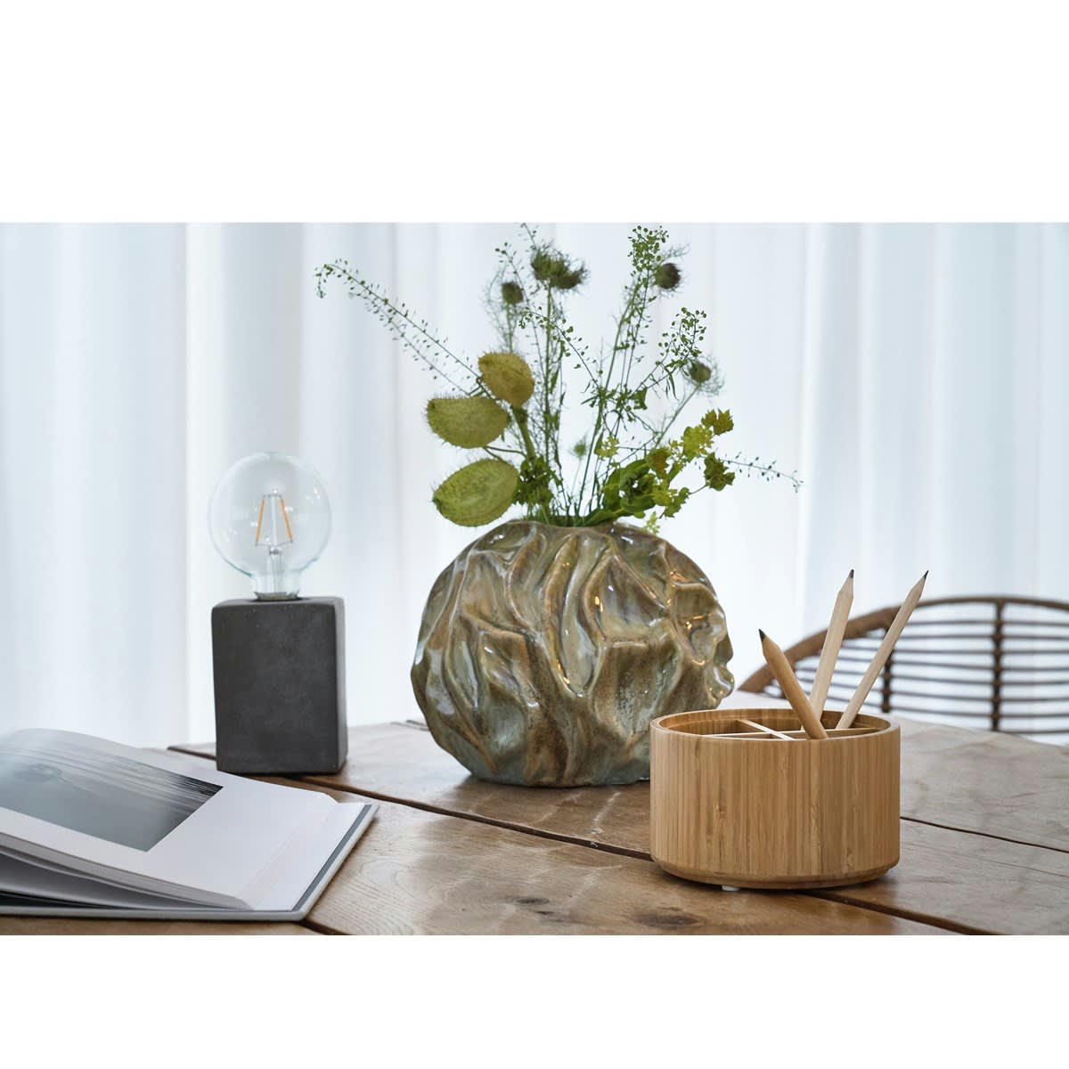 LIVING - Vase en argile beige sable