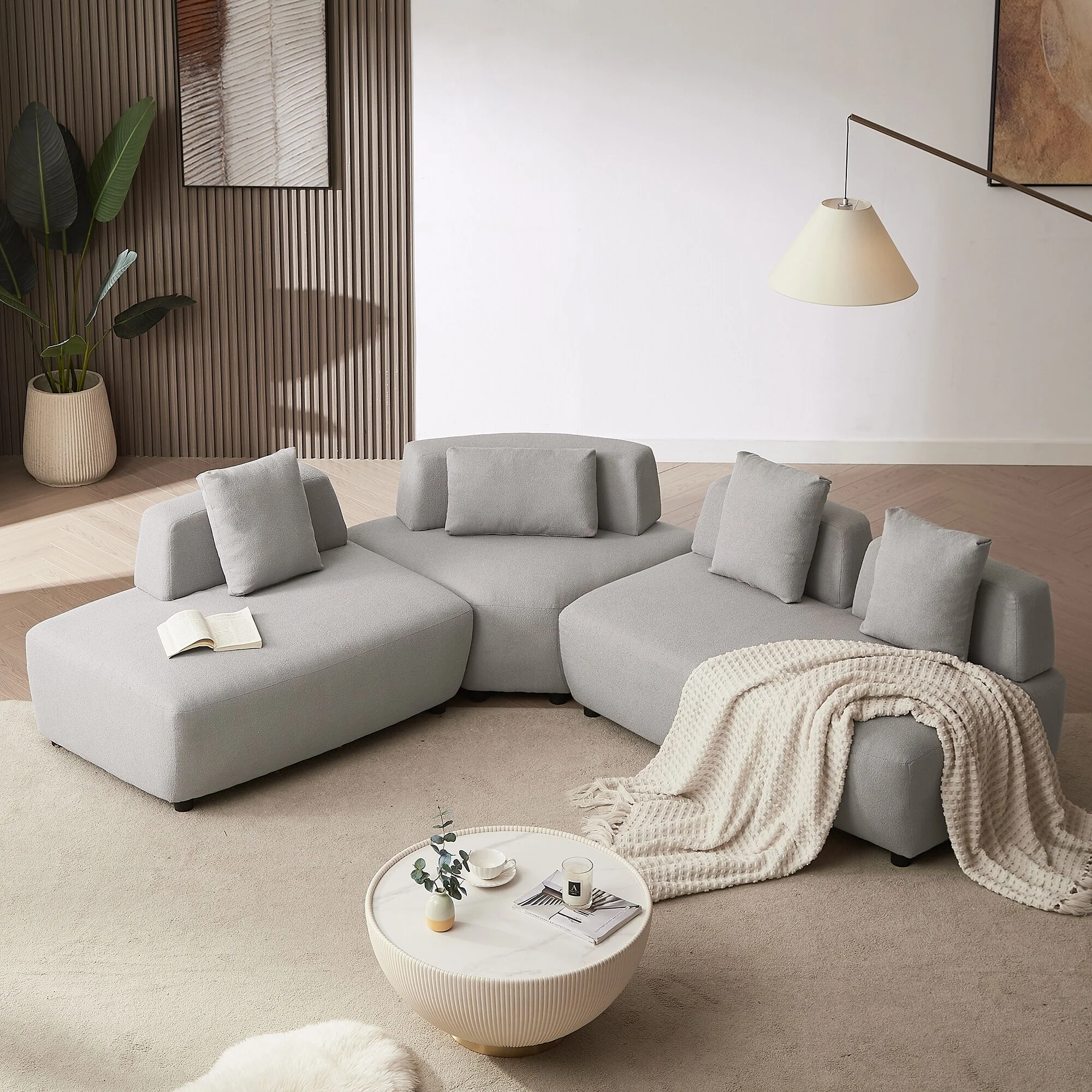 81.49'' Contemporary 4-Seat Sectional Sofa with Removable Cushions, Versatile Design for Custom Arrangements