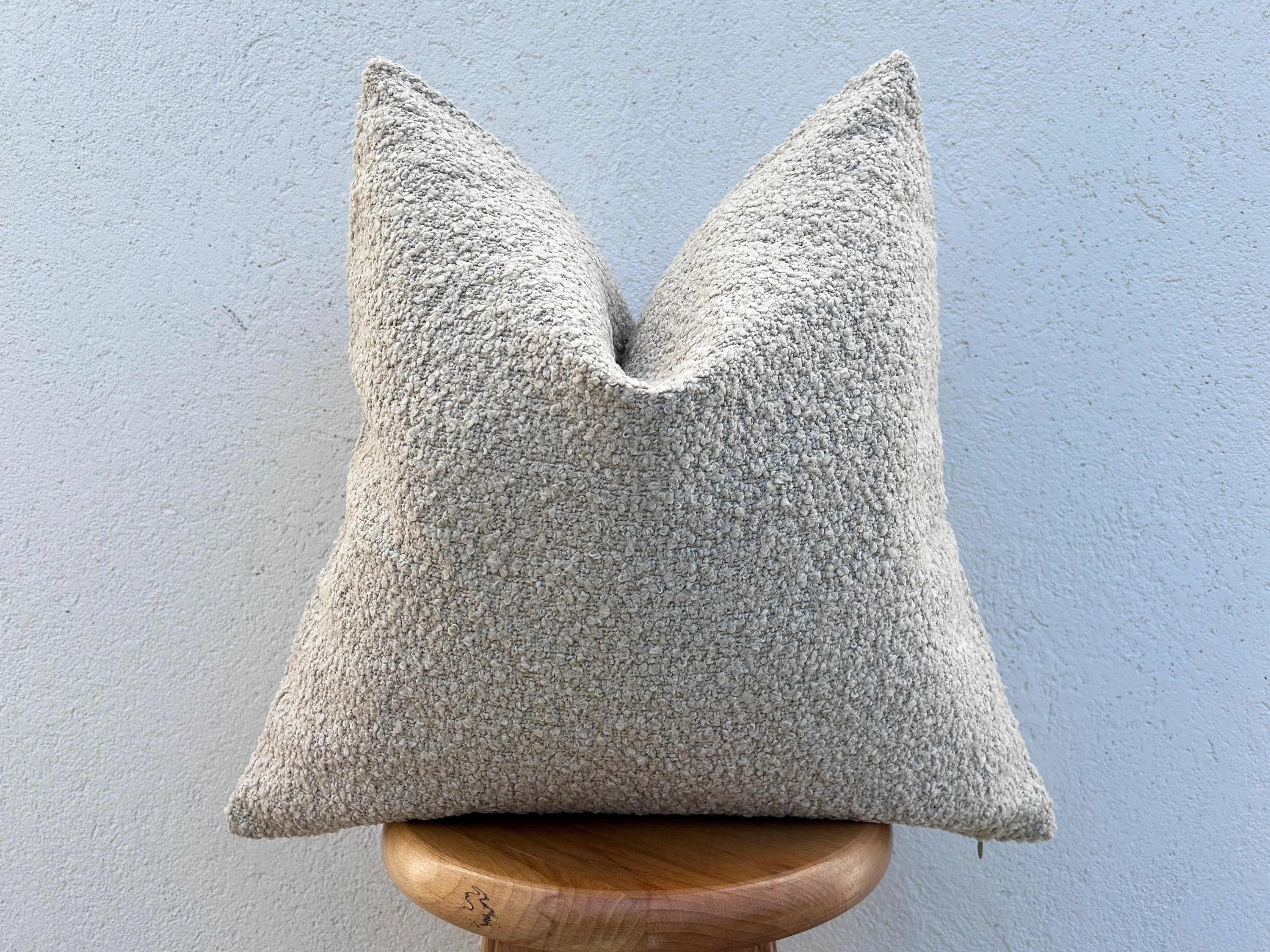 Cream Boucle Neutral Textured Throw Pillow, Modern Minimal Sofa Cushion, Scandinavian Home Decor Accent