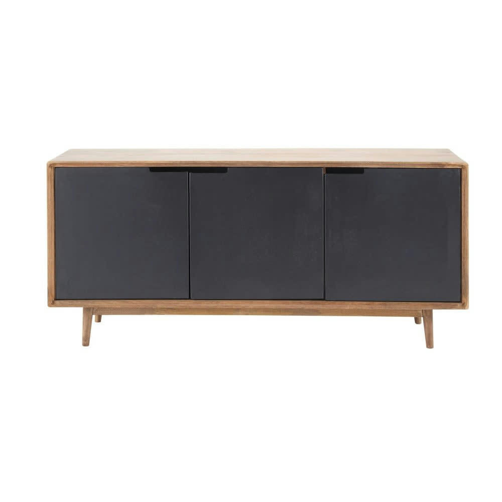 Lenox - Buffet 3 portes en manguier massif et métal