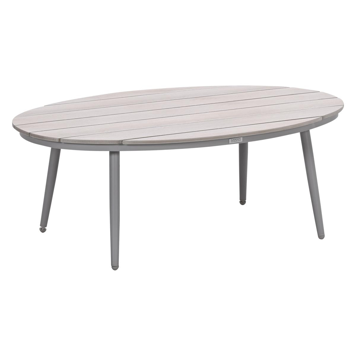 Garden Impressions bijzettafel Lucas taupe ovaal - 120 x 75 x 45 cm
