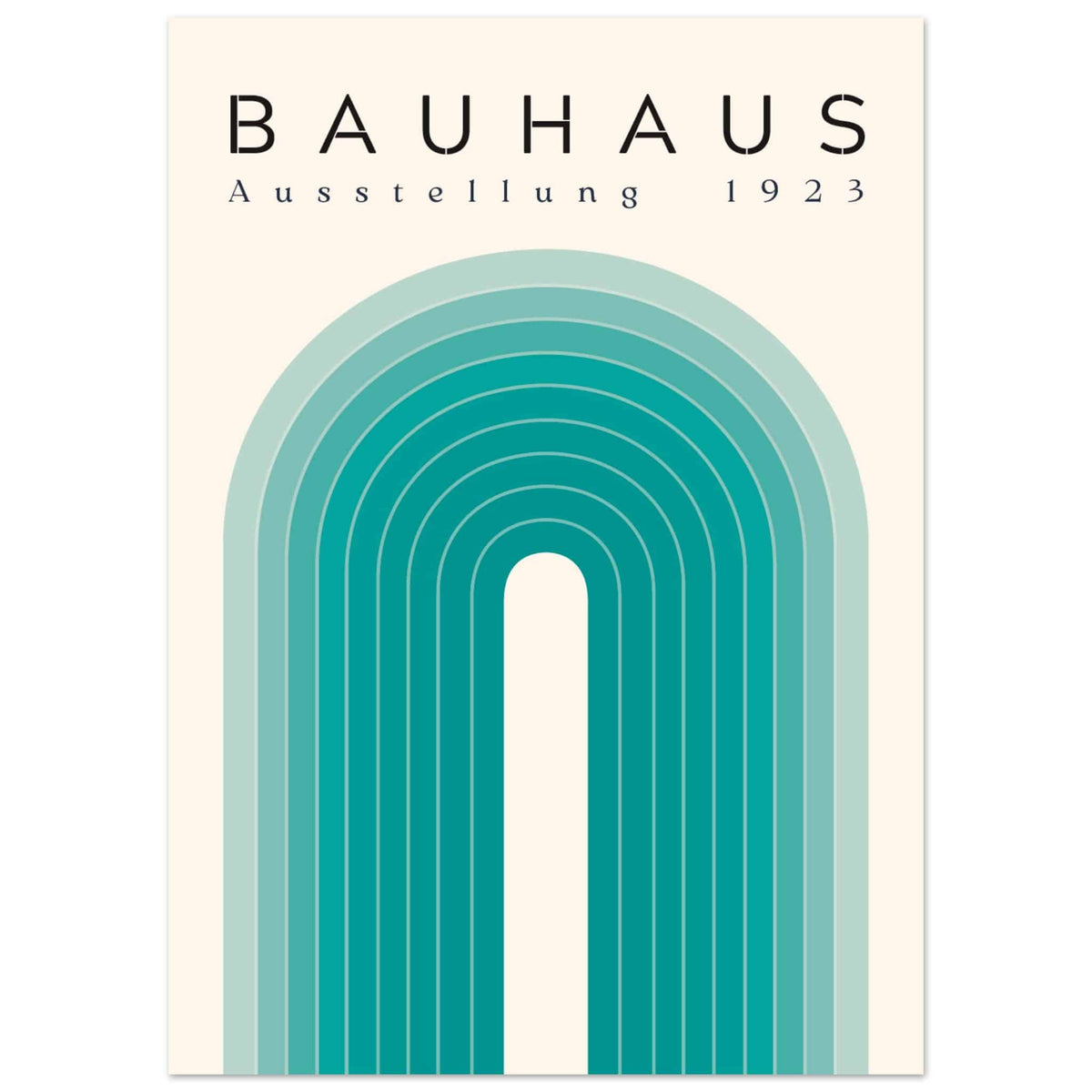 Artfulprints Poster Bauhaus - Turquoise rainbow  - 50x70 cm - Turquoise