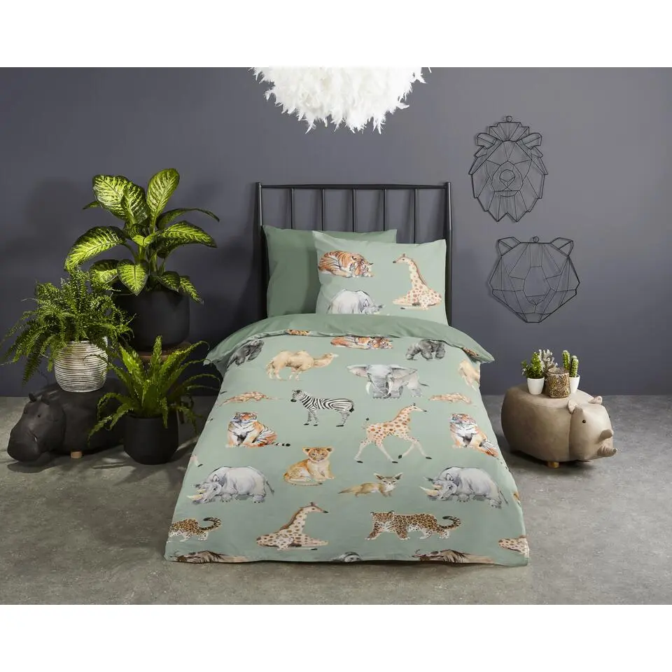 Pure Safari Kinderdekbedovertrek Groen