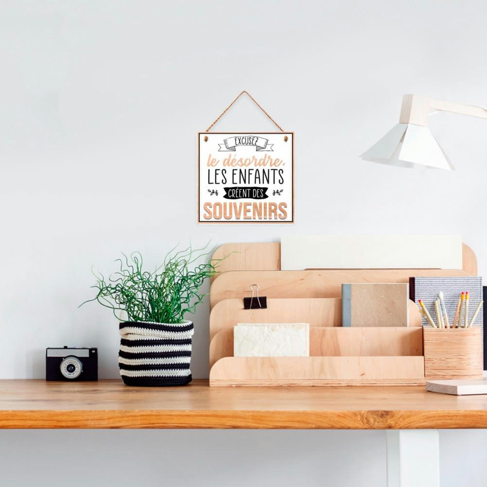 LE DESORDRE - Plaque à suspendre relief enfants 20x10cm