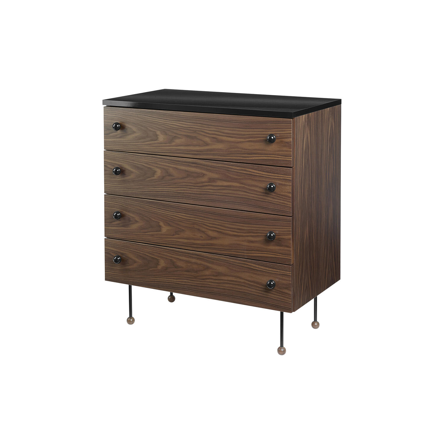 62 Dresser 4 Drawer, walnut/black