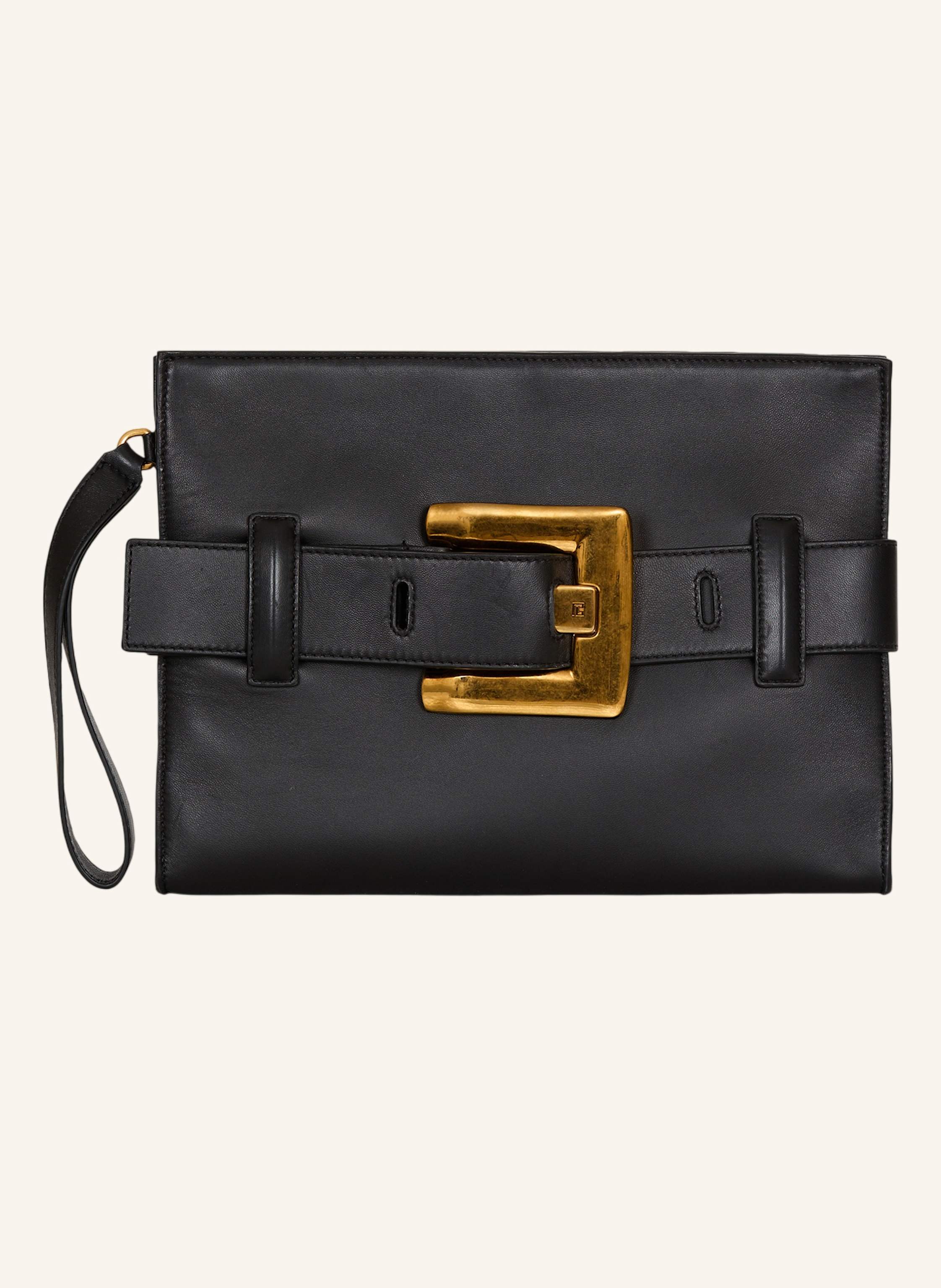 BALMAIN Anthem Clutch aus Glattleder