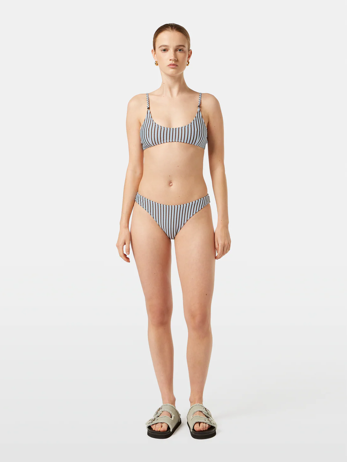 Textured Stripe Bikini Top