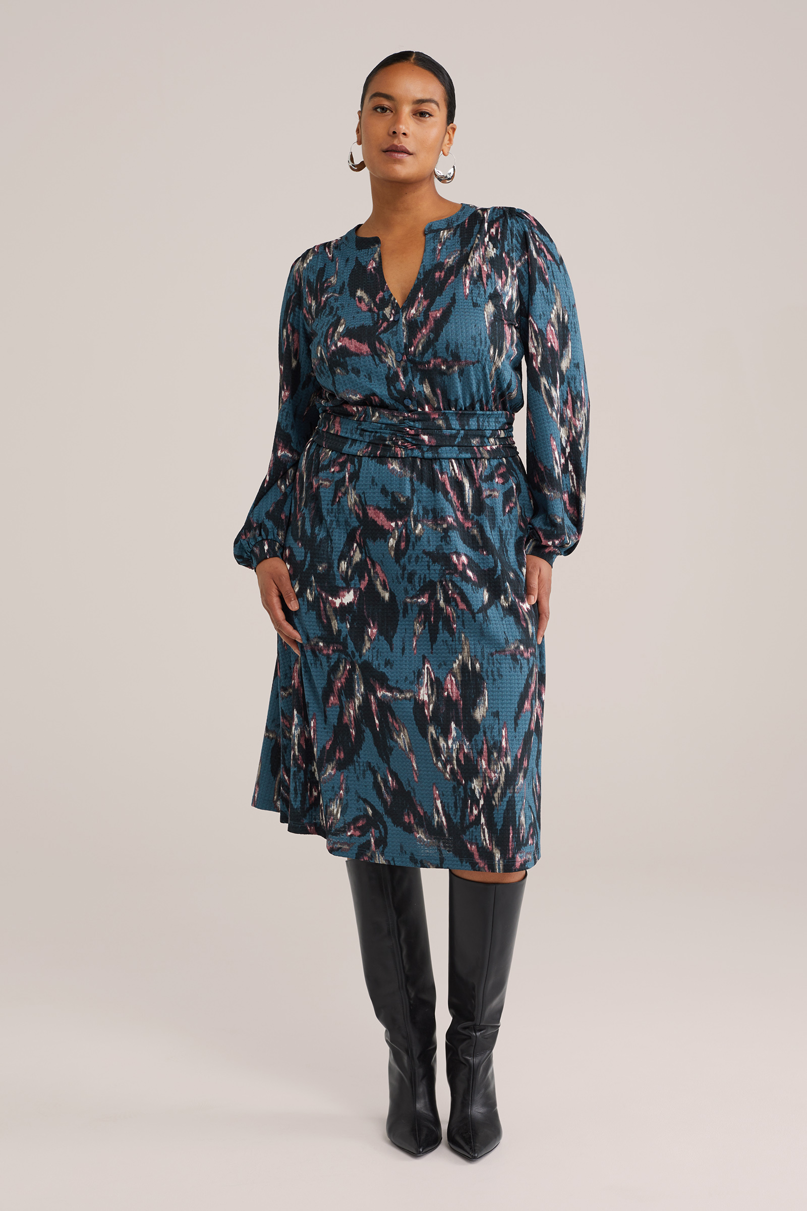 Dames Midi jurk met print - Curve