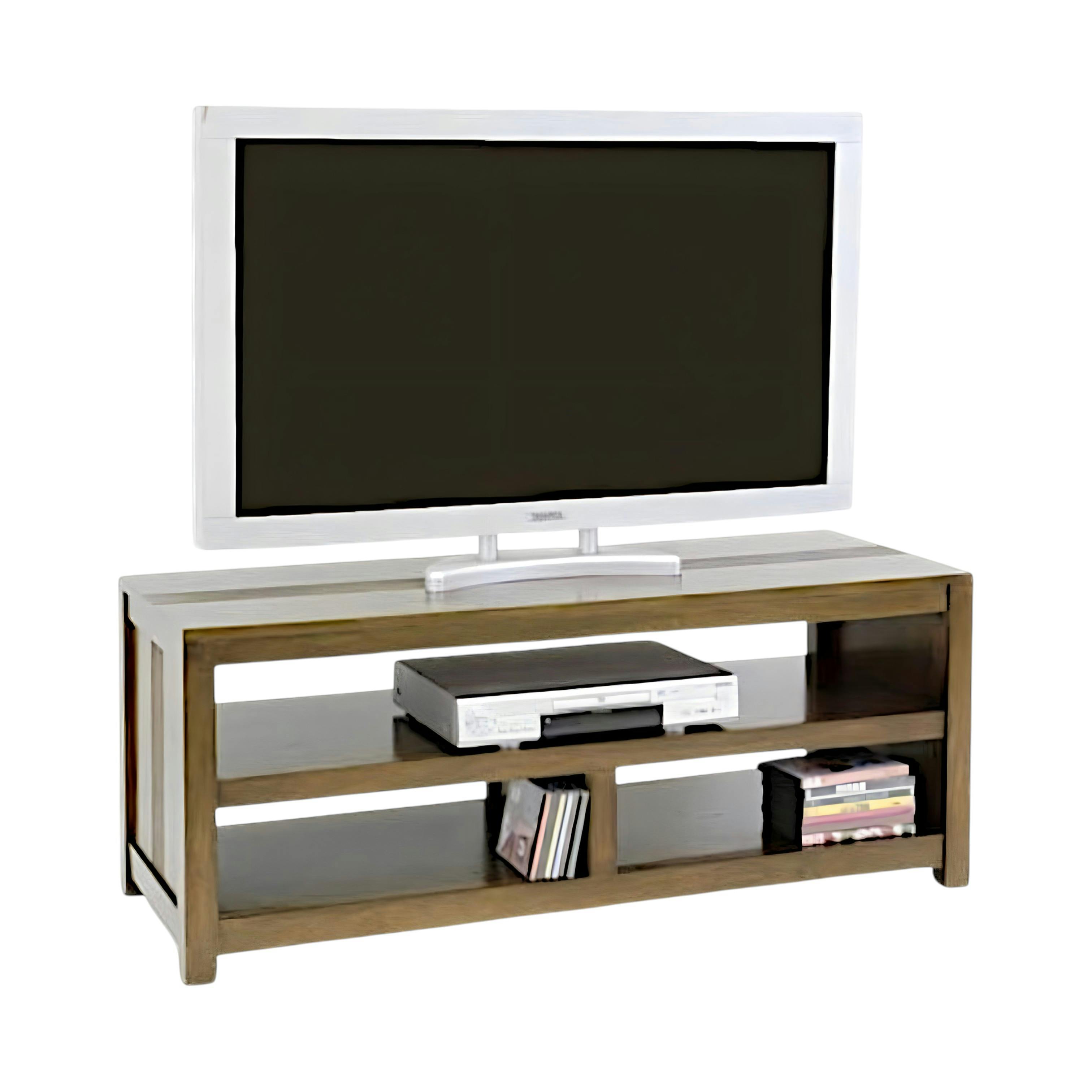 Meuble TV 3 niches hévéa 120cm GALA