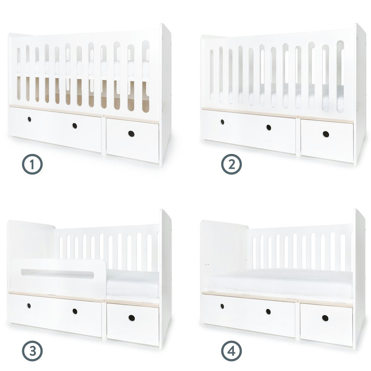 COLORFLEX - Lit bébé évolutif 70x140cm façades blanc