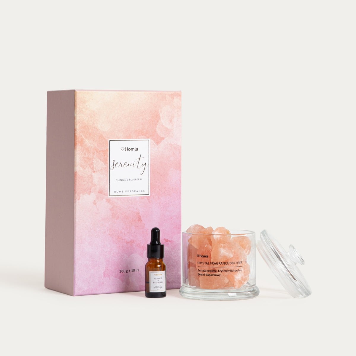 Zestaw zapachowy SERENITY Quinice & Blueberry 300 g + 10 ml