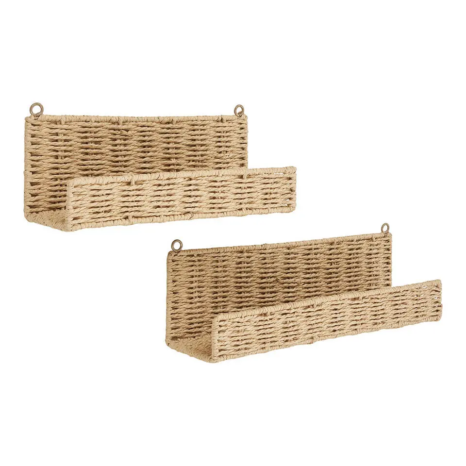 Hioshop Treviso Wandplank set van 2 natuur