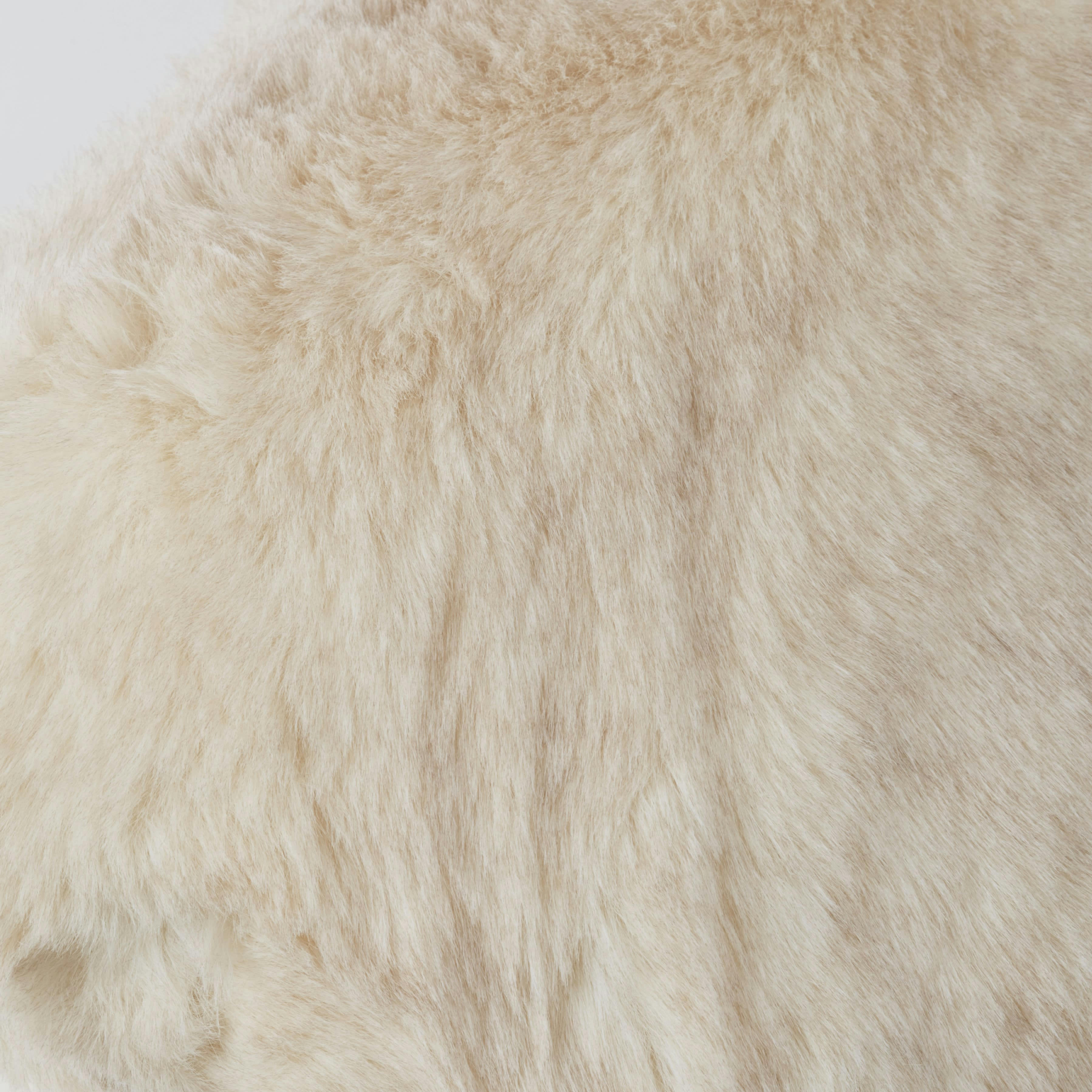 ERIKA - Coussin imitation fourrure beige et marron 50x30