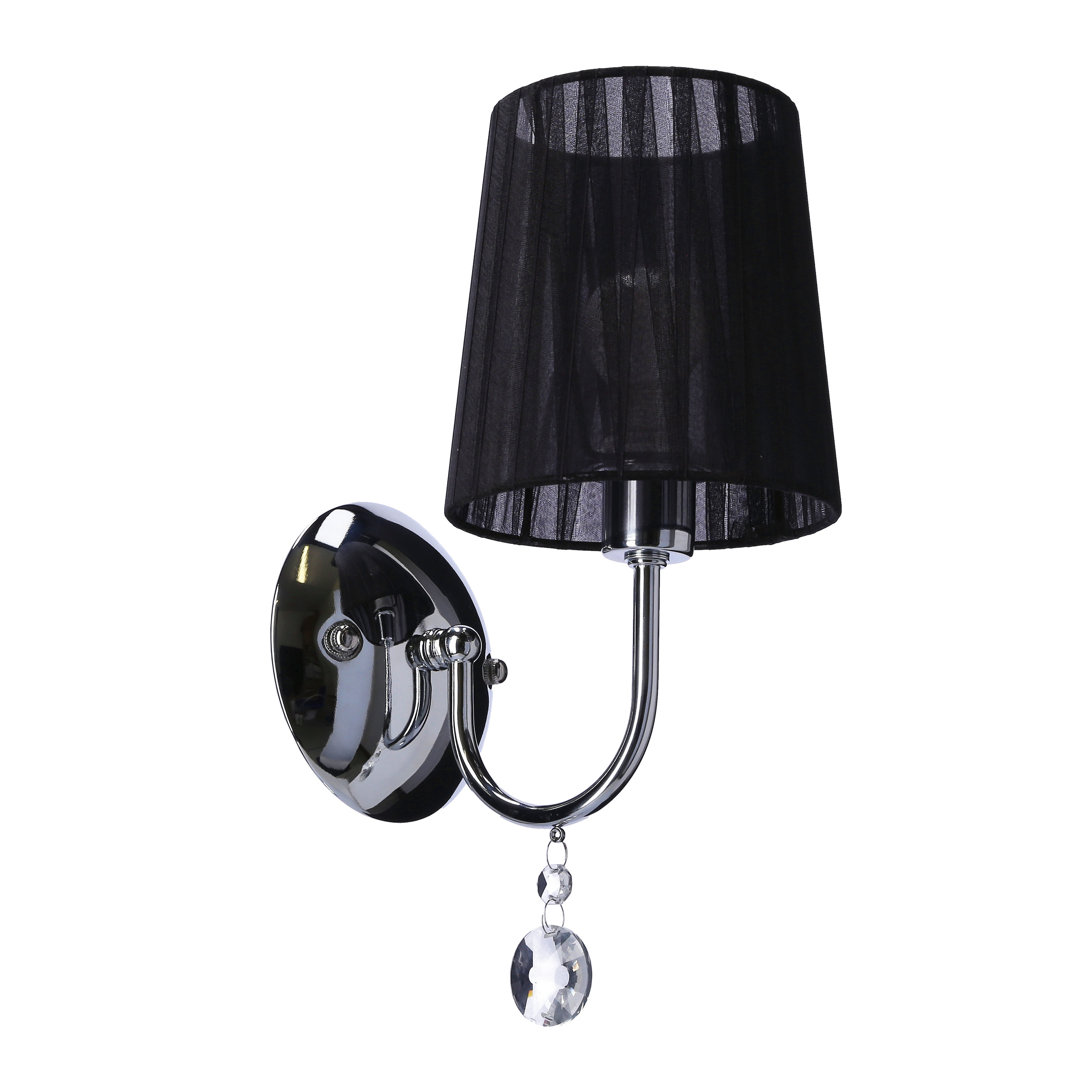 Lampa kinkiet SORENTO 1x40w e14 chrom abażur czarny