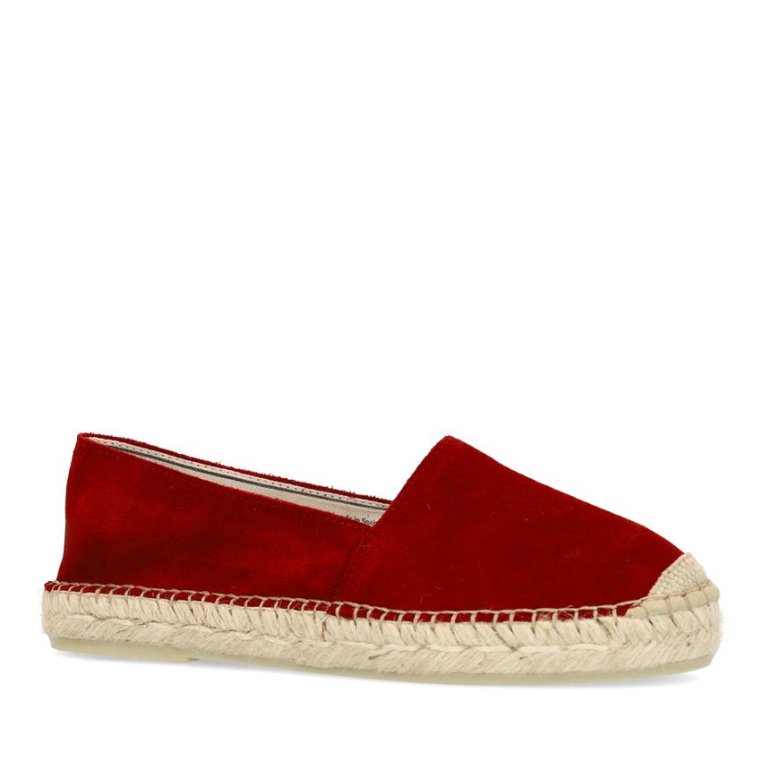 Manfield Bordeaux rode suède espadrilles
