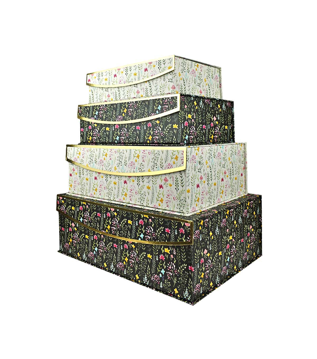 12 Ditzy Floral Green Flip Top Box by Place & Time