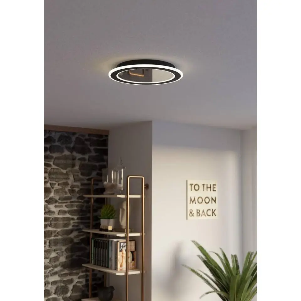 EGLO Macchioni Plafonni&egrave;re - LED - Kunststof - Zwart/Wit - Afstandsbediening