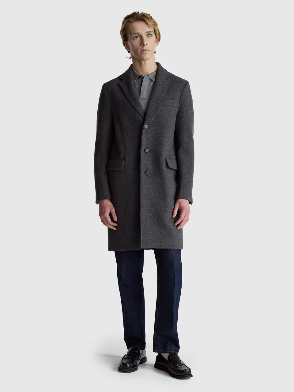 Lined coat in wool blend