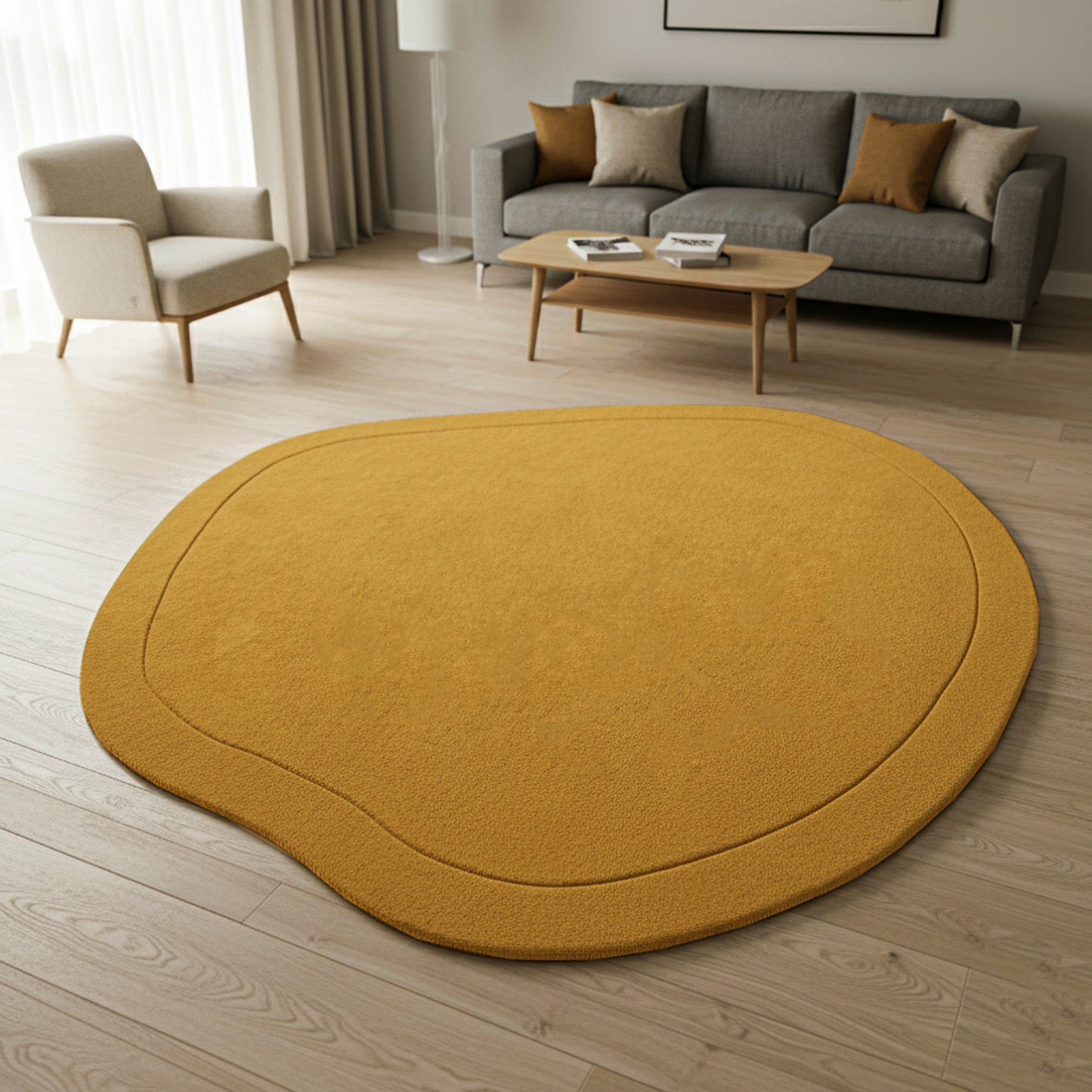 by fonQ Pebble Vloerkleed Ø 200 cm - Olive