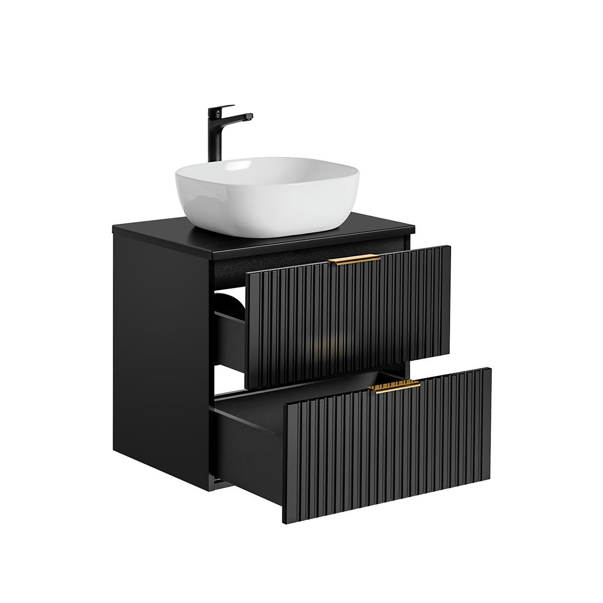 - Meuble simple vasque 60cm noir