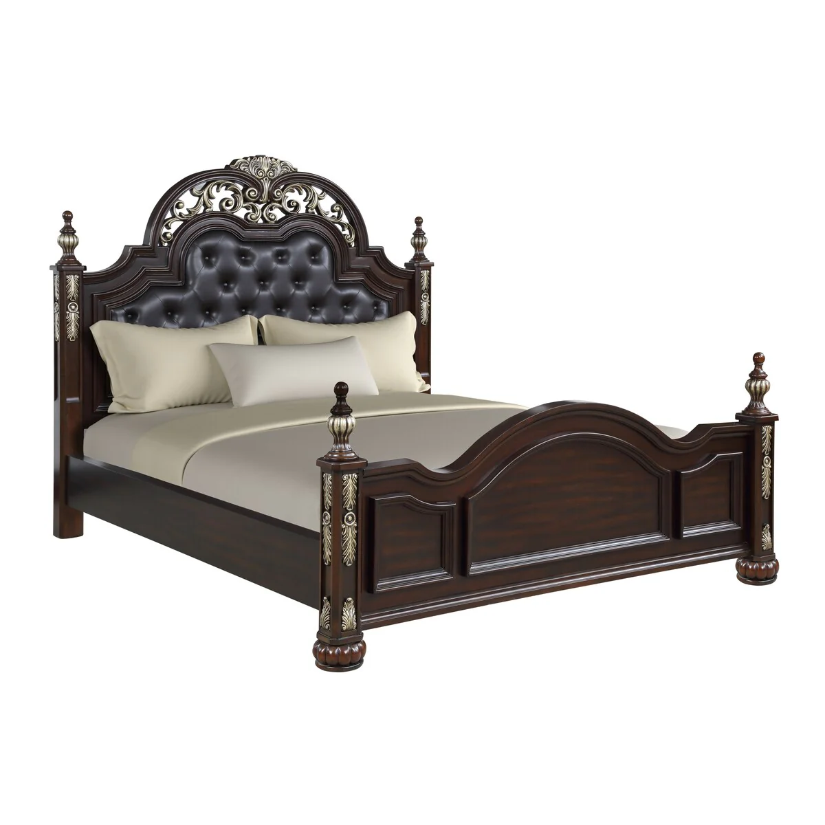 New Classic Furniture Correy Madeira 4-Piece Bedroom Set with Nightstand