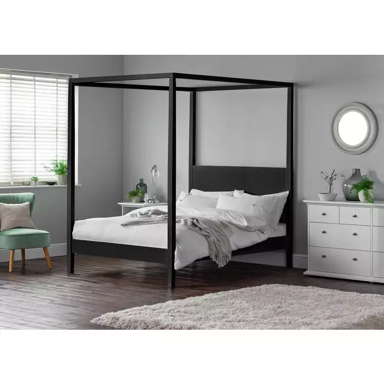 Habitat Blissford Four Poster Double Wooden Bed Frame -Black