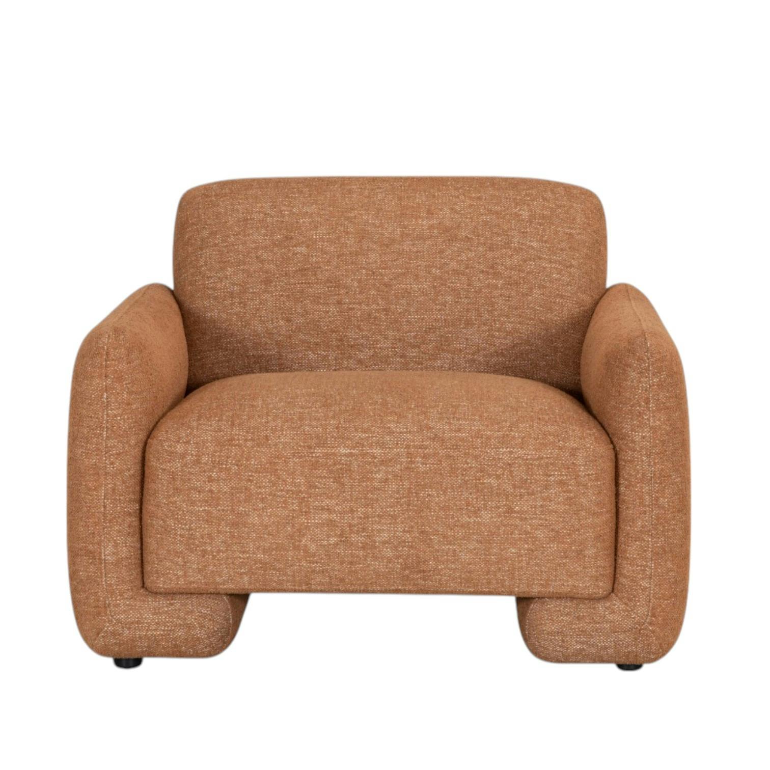 Fauteuil de salon couleur rouille MASSA