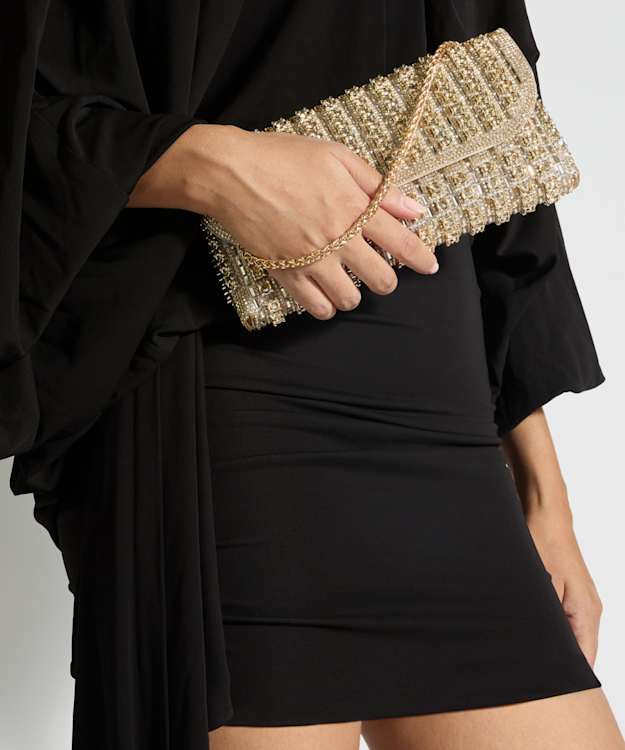 Elabourate Gold - Embellished Envelope Shoulder Bag