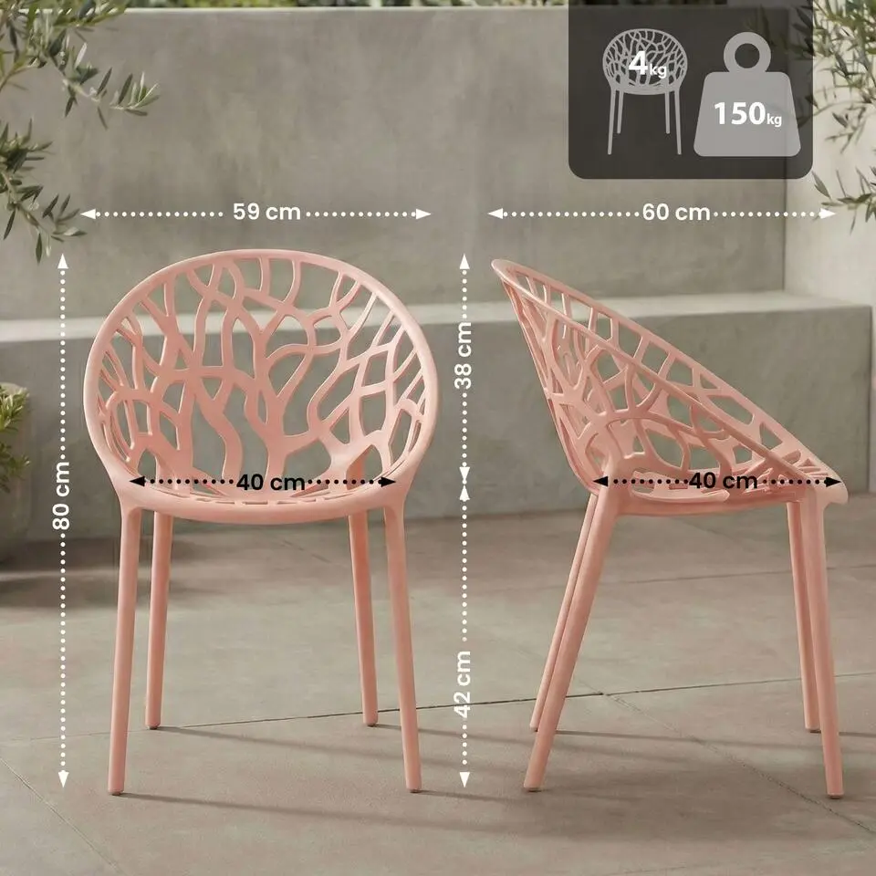 CLP Tuinstoel Hope Kunststof - roze