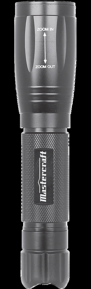 Mastercraft 500 Lumens Waterproof Aluminum LED Handheld Flashlight, Batteries Included, Black