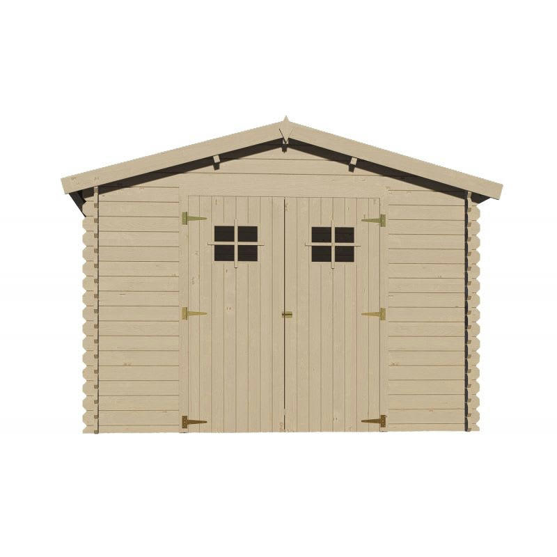 MERIBEL - Abri de jardin de 10 m² en bois de pin ép. 19 mm