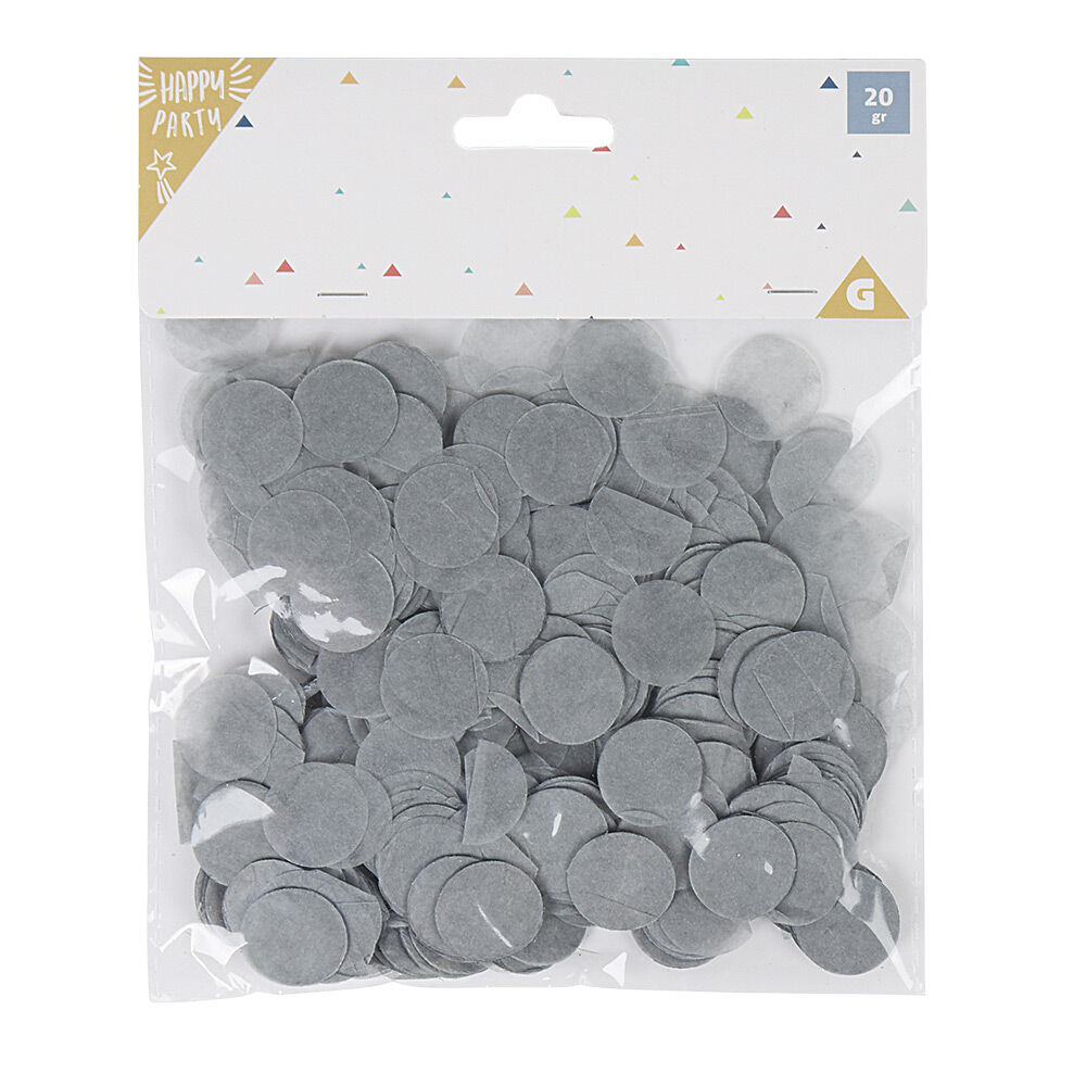 Confettis en papier rond gris Ø 2 cm