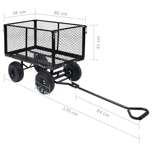 NNEVL Garden Hand Trolley Black 350 kg