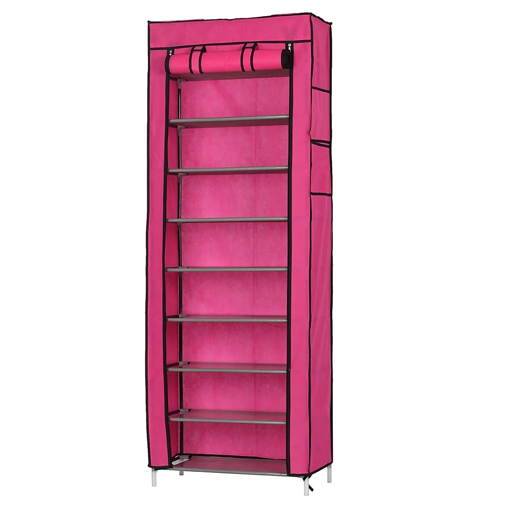 10 Tier Portable Shoe Rack Shelf Storage Closet Organizer Cabinet with Cover