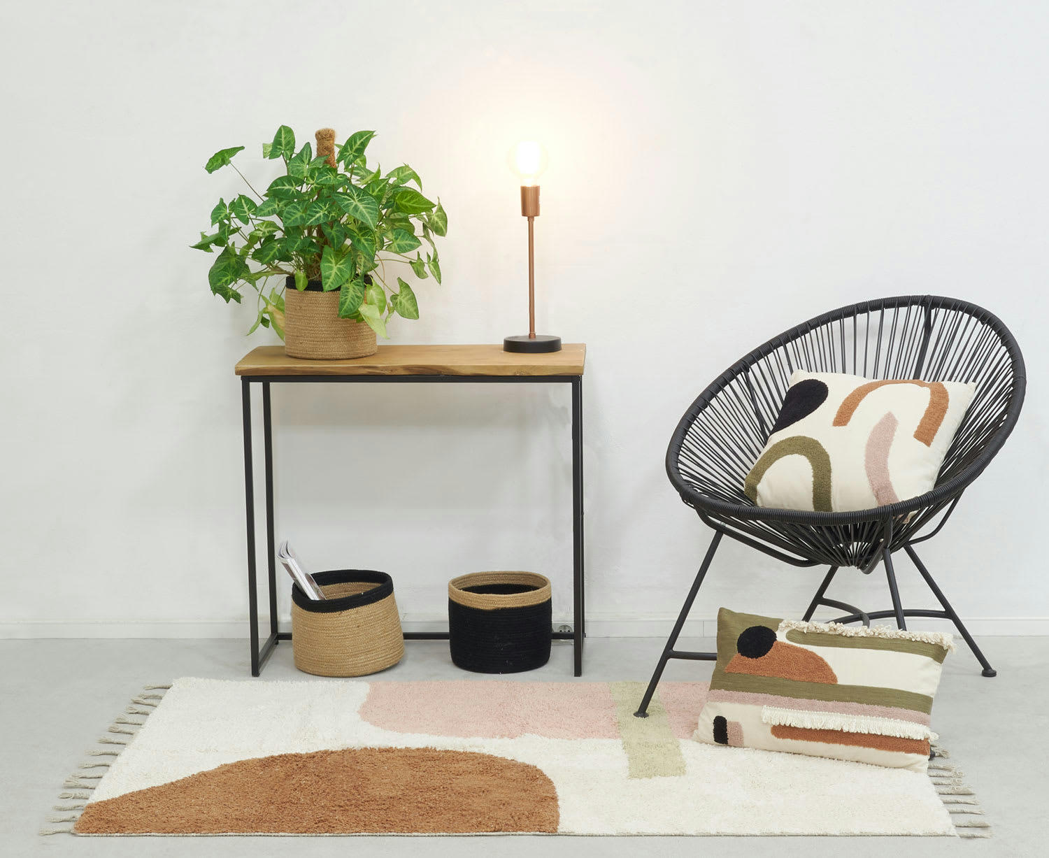 - Coussin en coton abstrait