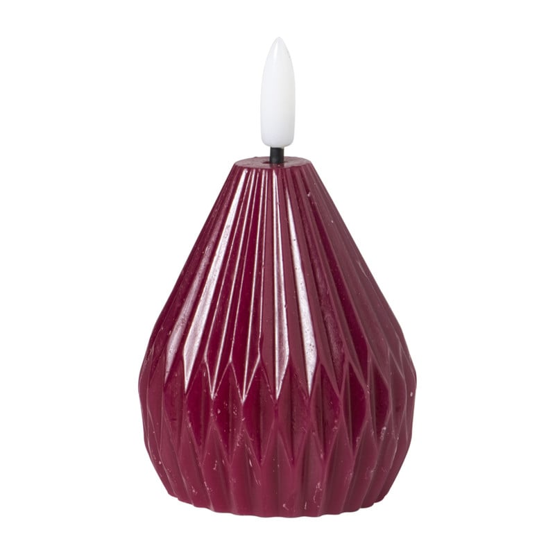 LED kaars peer - bordeauxrood - &Oslash;6.5x8 cm