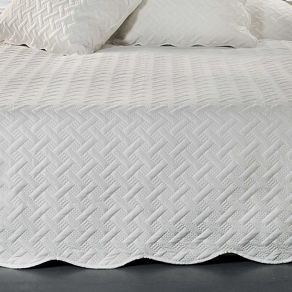 Couverture molletonné surpiquage graphique (150x150 cm - Blanc cassé)
