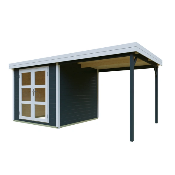 Anbau, Holz, BxHxT: 230 x 211 x 252 cm (Außenmaße inkl. Dachüberstand), für BBH Cuno