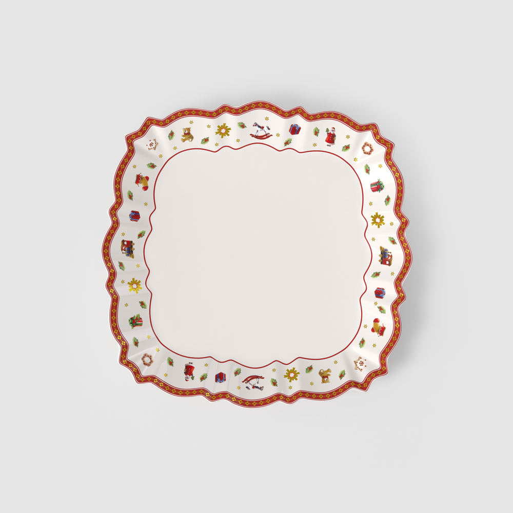 Toy's Delight Serving tray - Red, Premium Porcelain