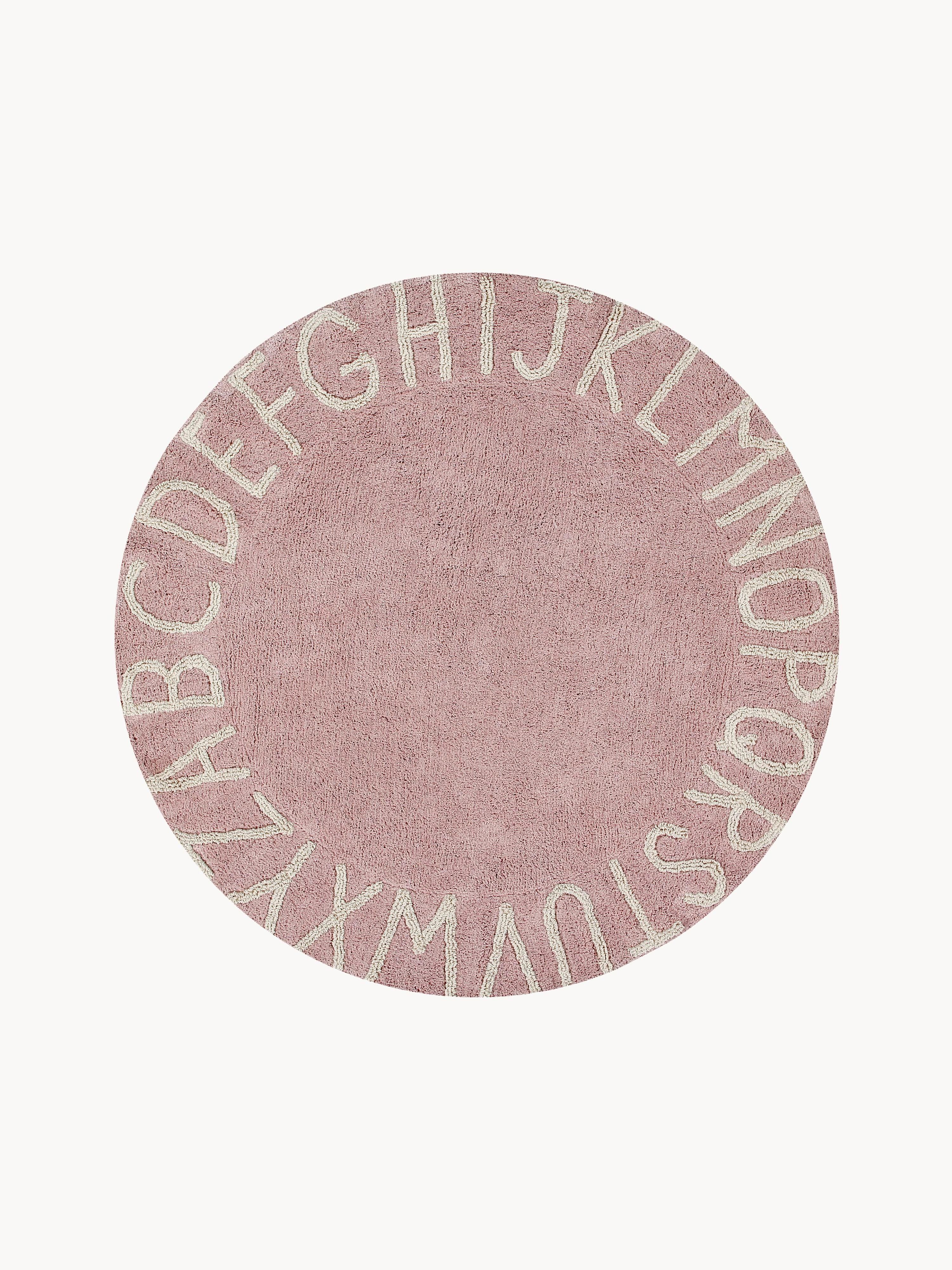 Runder Kinderteppich ABC mit Buchstaben Design