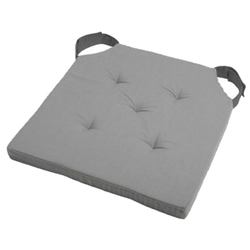 SCRATCHS - Coussin de chaise attaches scratchs gris 38x38