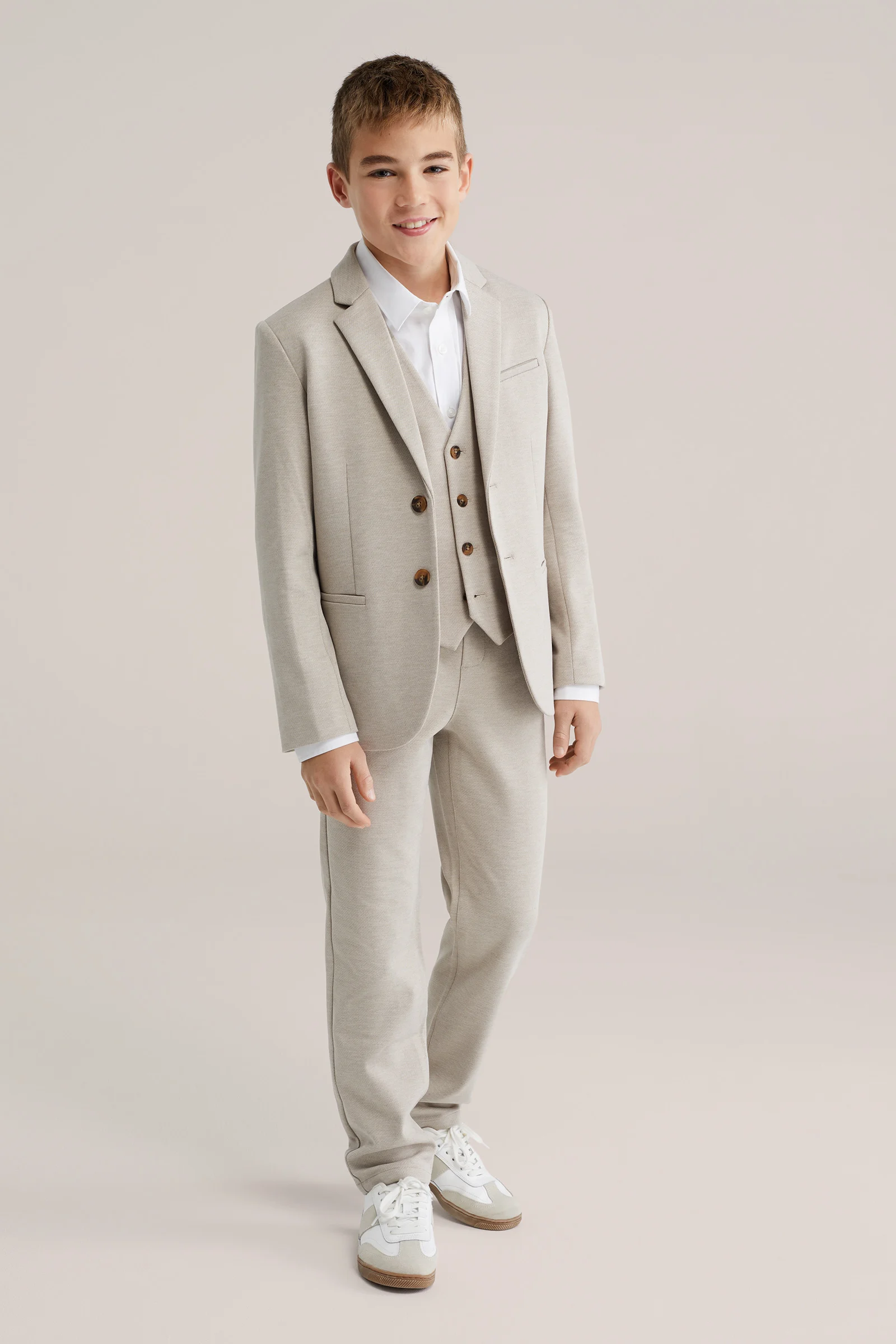 Jongens regular fit blazer met stretch