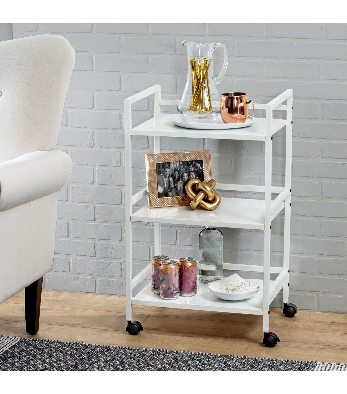 Honey Can Do 31 White Metal Multi Purpose Rolling Cart 30lbs