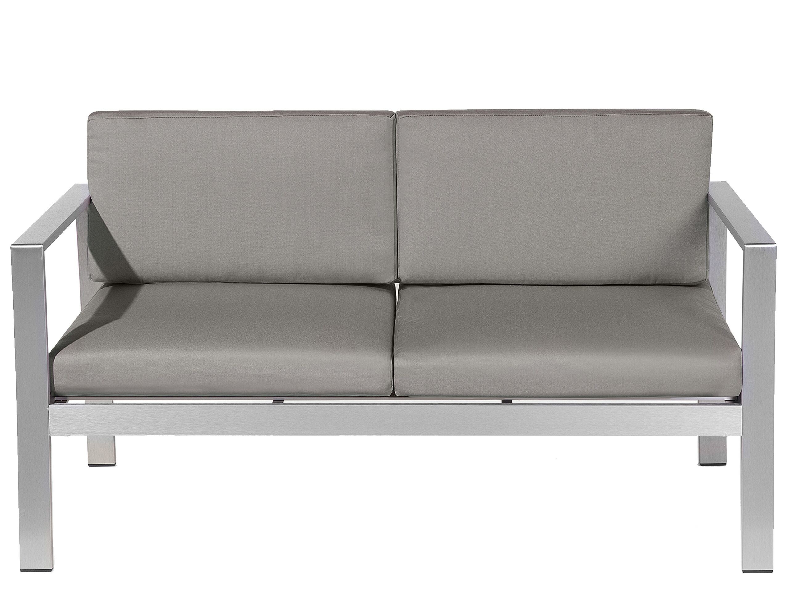 Sofa ogrodowa kanapa 2-osobowa ciemnoszara