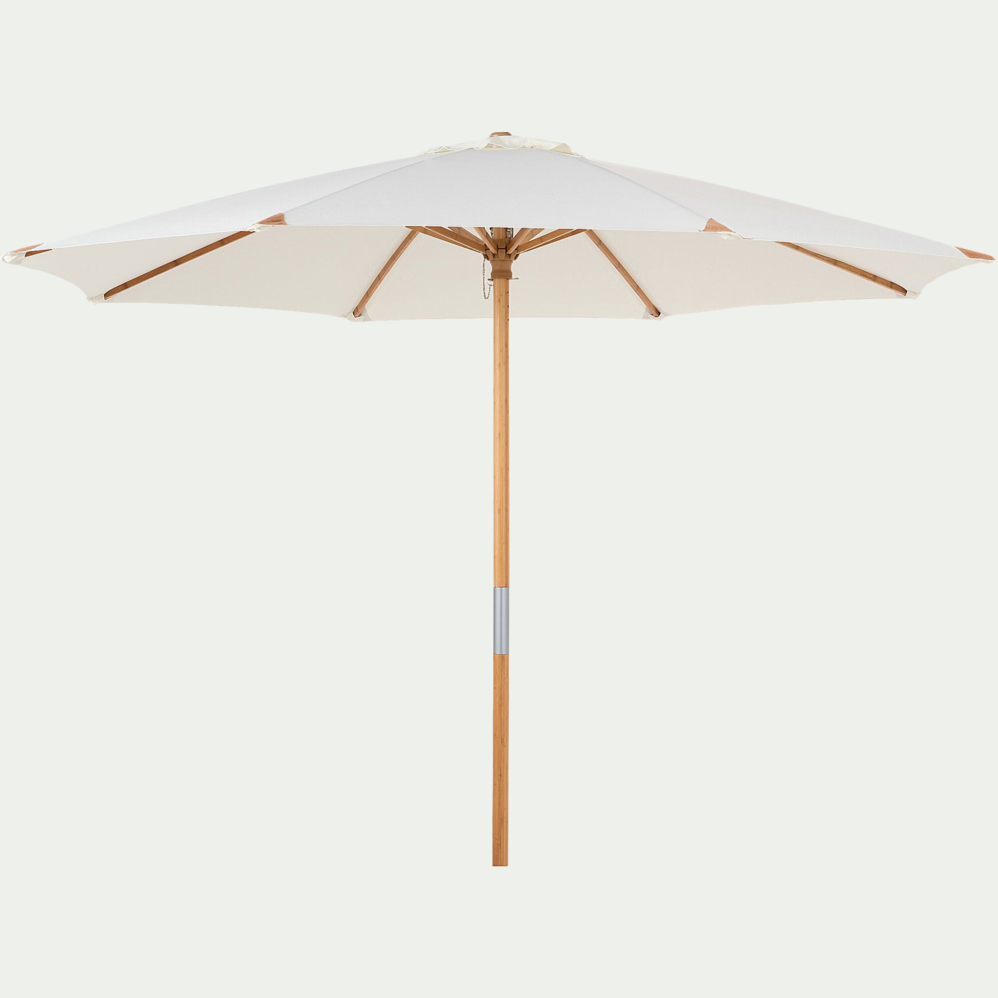 TELESE - Parasol droit en bambou D270cm - blanc écru