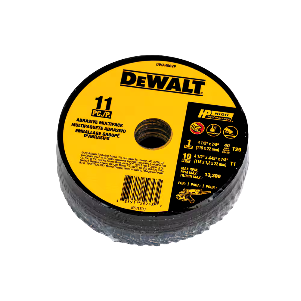 DEWALT Aluminum Oxide Cutting & Grinding Set for Metal, 11-pc