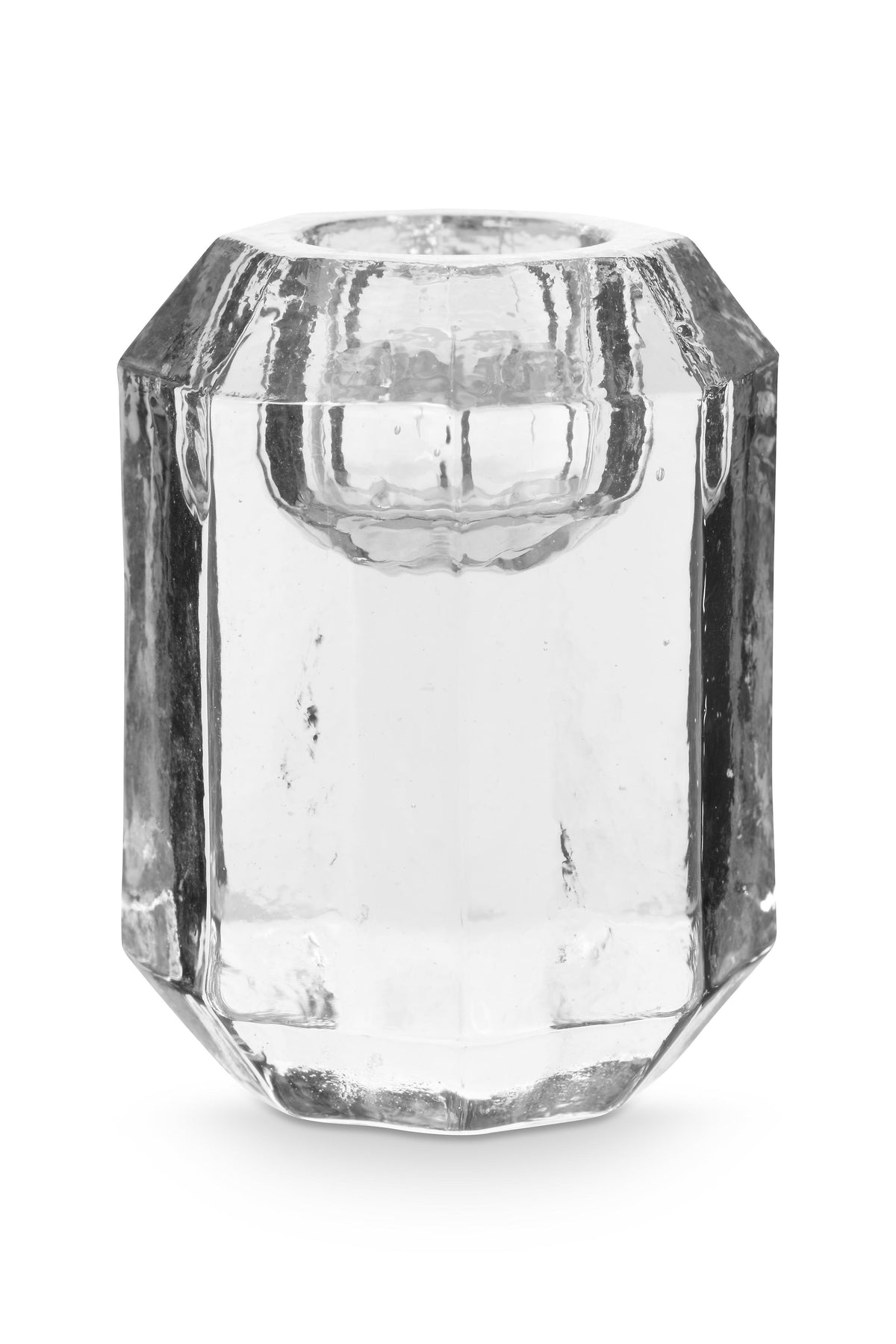 Candle Holder Cilinder Shape Glass Clear 7x5,5cm