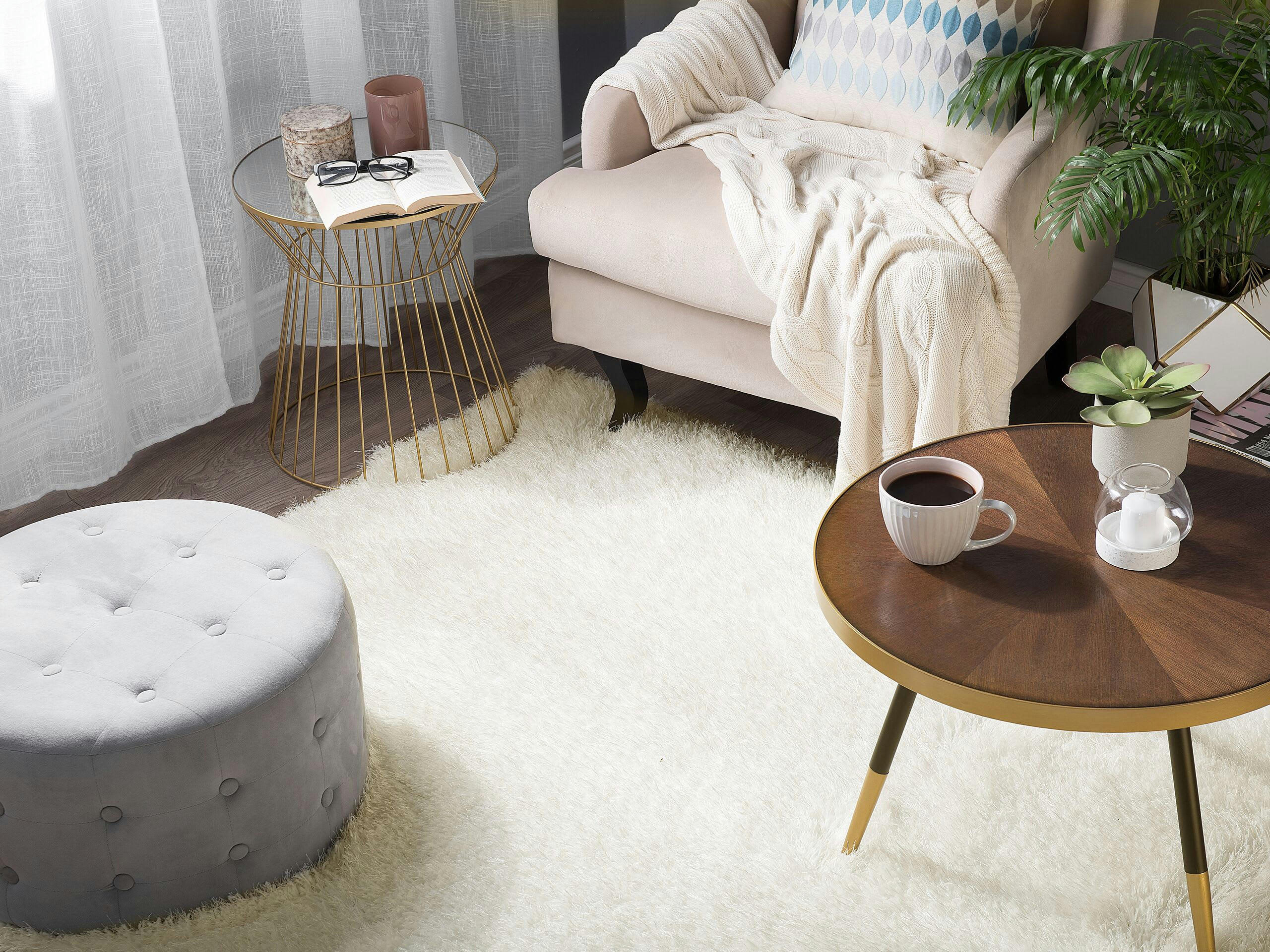 CIDE - Tapis en tissu blanc 230x160cm